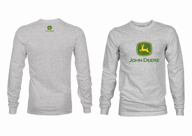 חולצה שרוול ארוך אפור בהיר JOHN DEERE