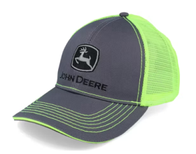 כובע מבוגרים אפור עם רשת צהובה JOHN DEERE מקורי 