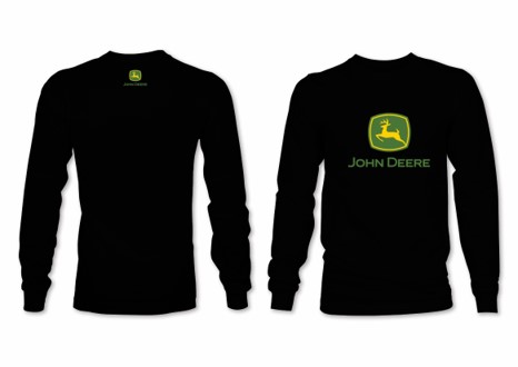 חולצה מבוגרים וילדים לוגו JOHN DEERE צבע שחור שרוול ארוך 